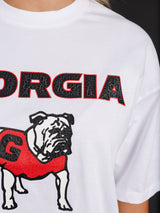 White Heavyweight Georgia Bulldogs Standing Dog Tee