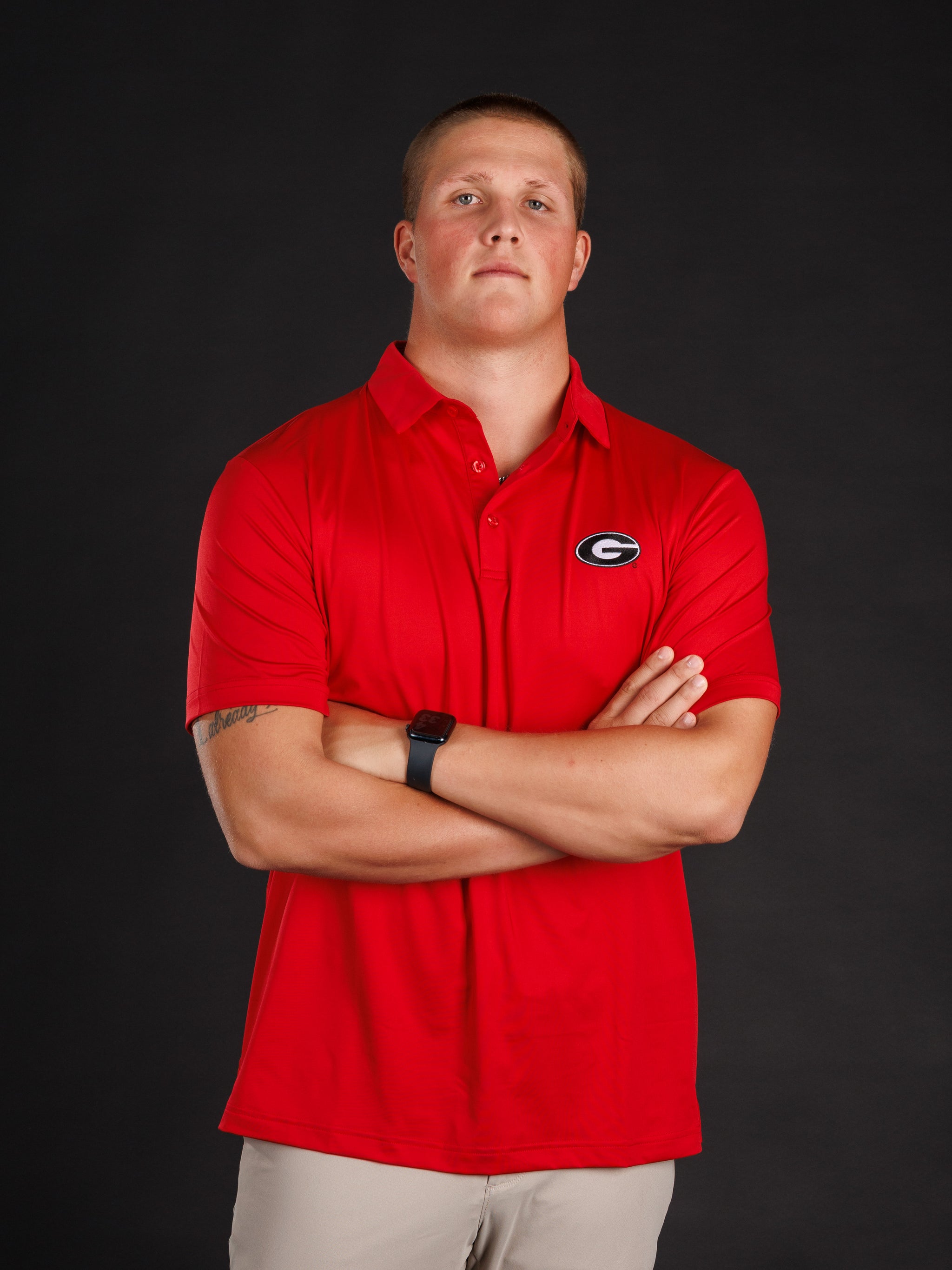 Solid Red With Oval G Polo