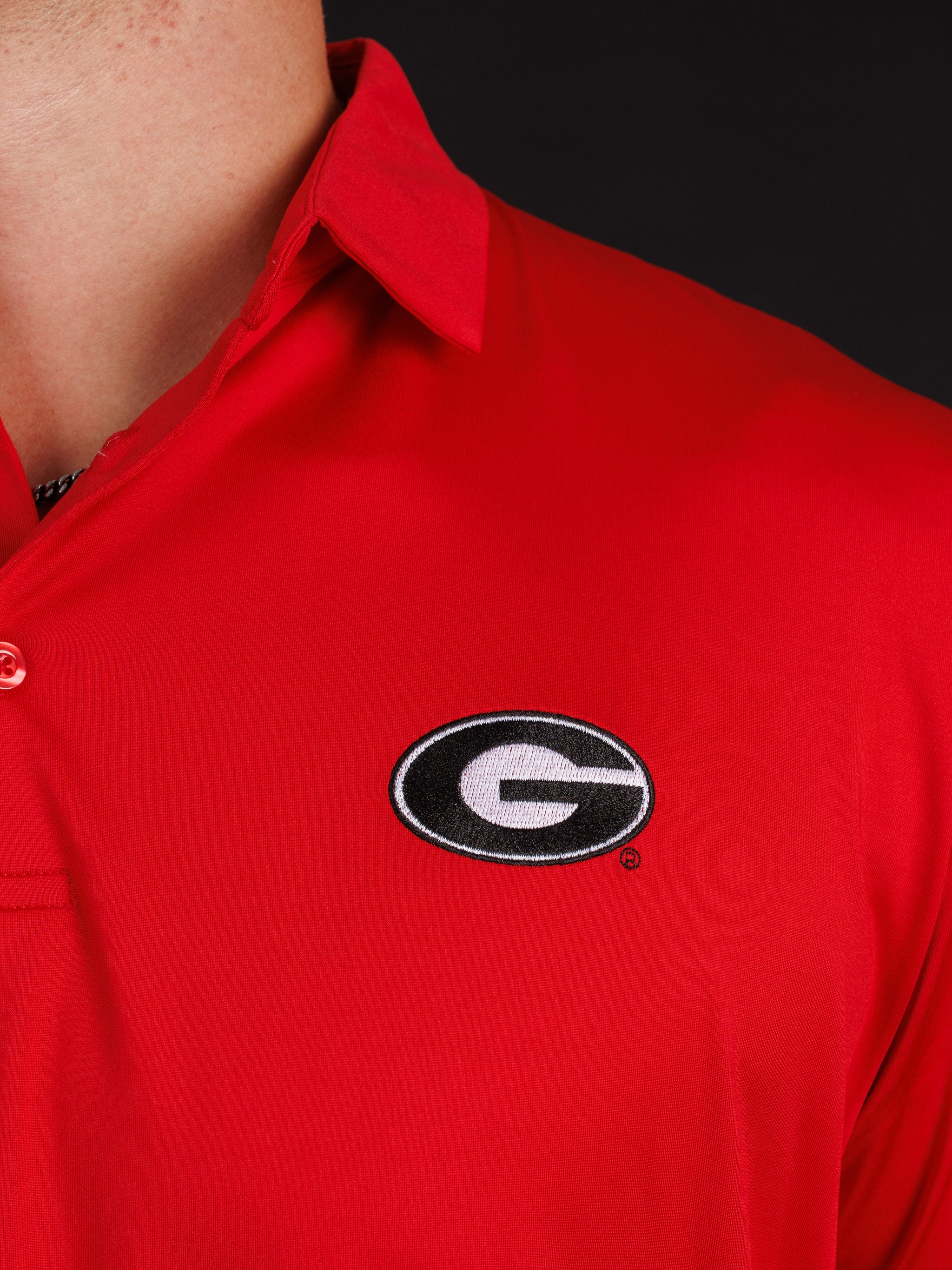 Solid Red With Oval G Polo