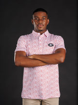 Red And White Splatter With Oval G Polo