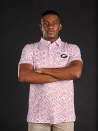 Red And White Splatter With Oval G Polo