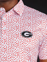 Red And White Splatter With Oval G Polo