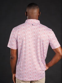 Red And White Splatter With Oval G Polo