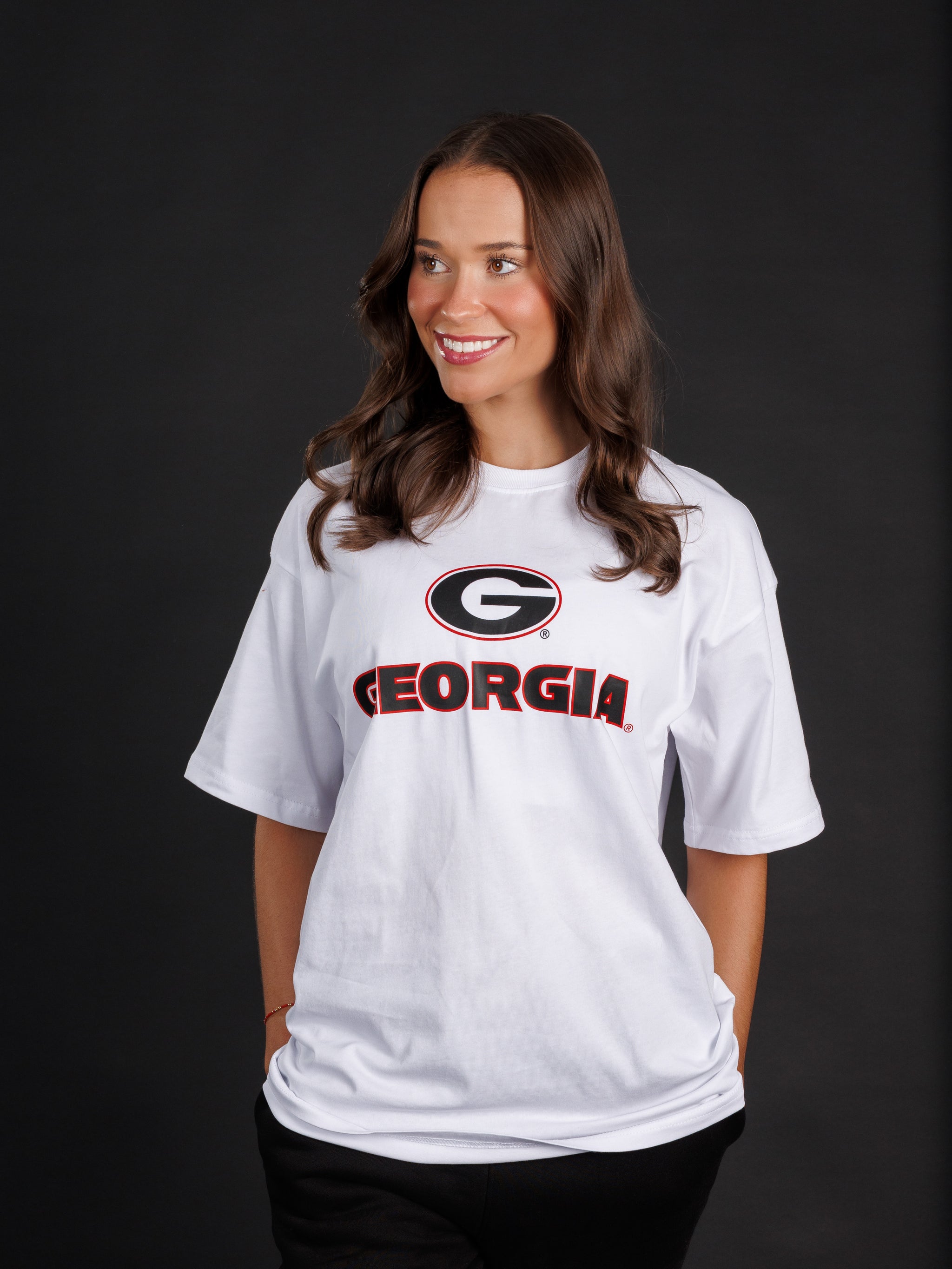 White Heavyweight G Georgia Tee
