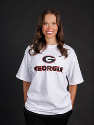 White Heavyweight G Georgia Tee