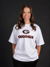 White Heavyweight G Georgia Tee