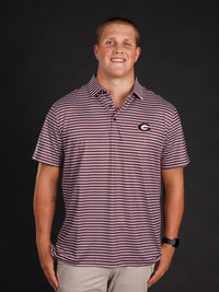 Black Red And White Striped With Oval G Polo