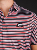 Black Red And White Striped With Oval G Polo