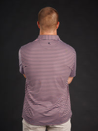 Black Red And White Striped With Oval G Polo