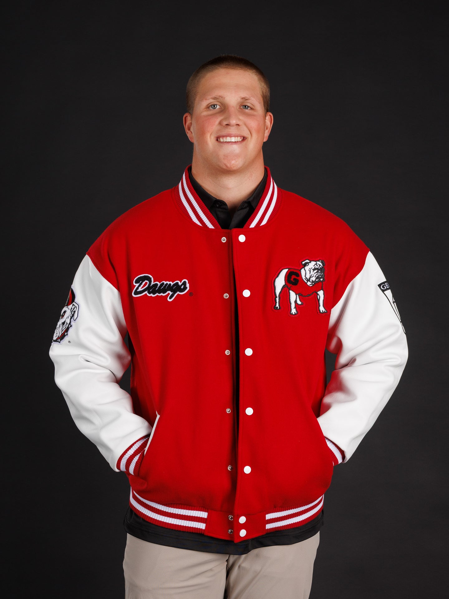 Red UGA Varsity Letterman Jacket