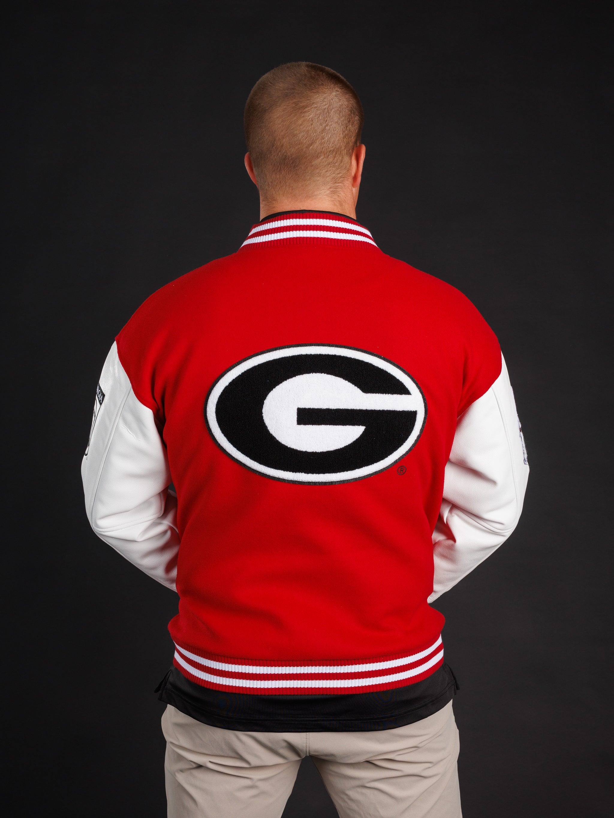 Red UGA Varsity Letterman Jacket
