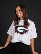 White Heavyweight Oval G Tee