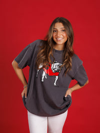 Dark Grey Standing Dog Tee