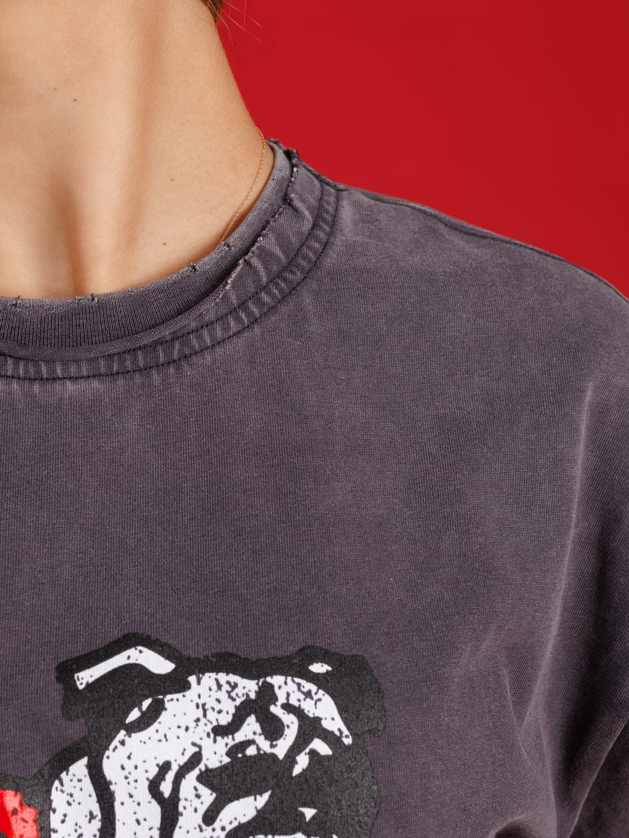 Dark Grey Standing Dog Tee