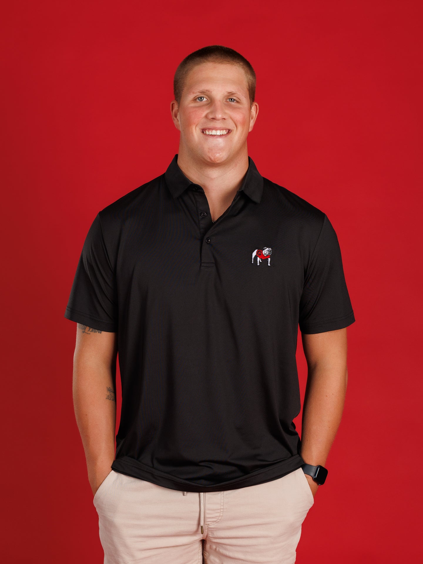 Solid Black With Standing Dog Polo