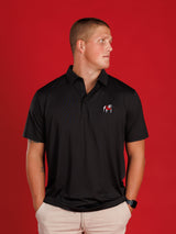 Solid Black With Standing Dog Polo