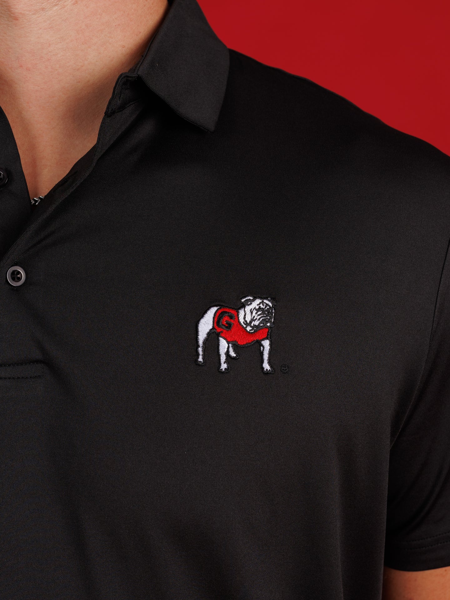 Solid Black With Standing Dog Polo