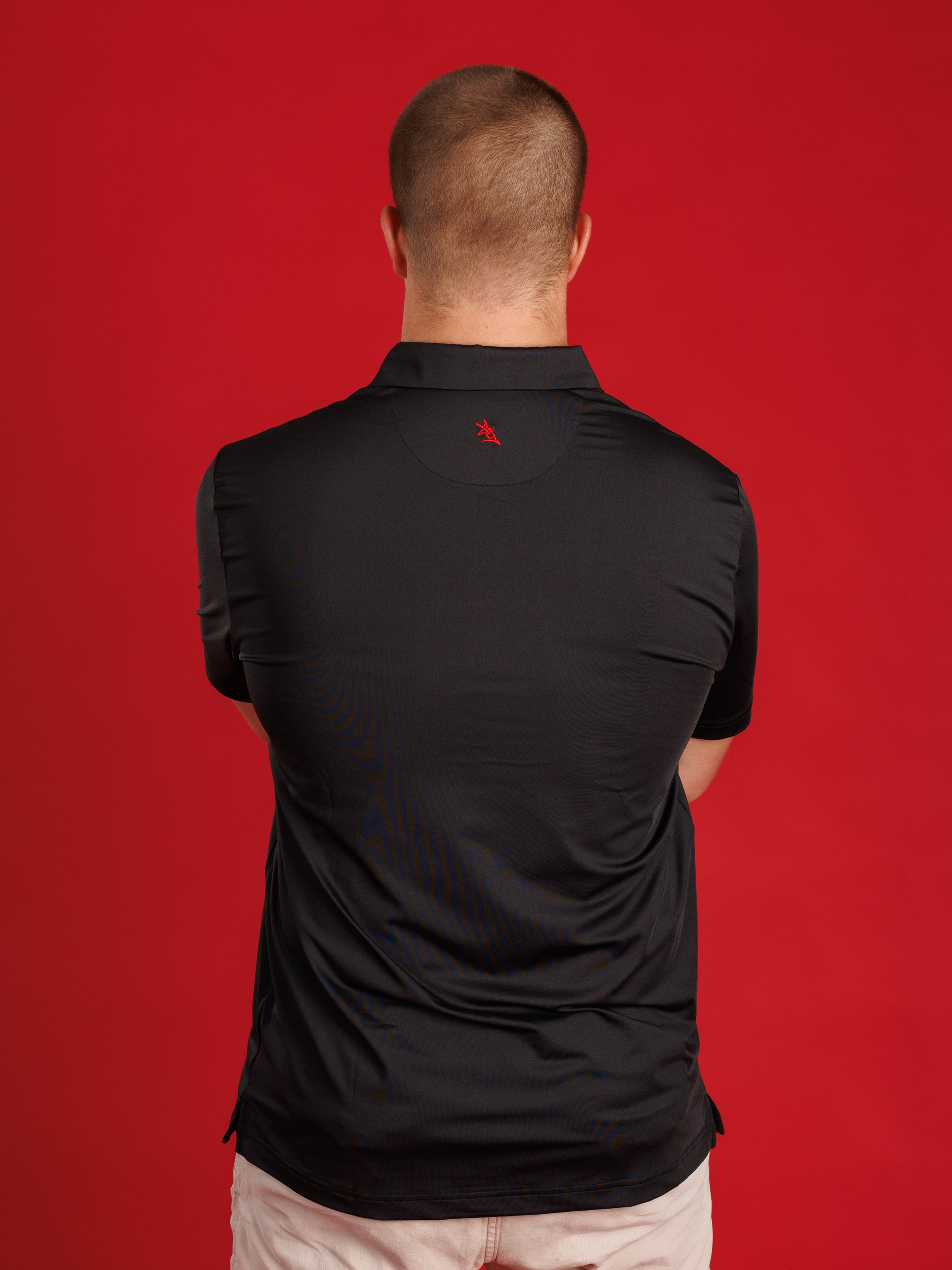 Solid Black With Standing Dog Polo