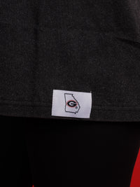 Black Reverse Embroidered State Tee