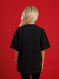 Black Reverse Embroidered State Tee