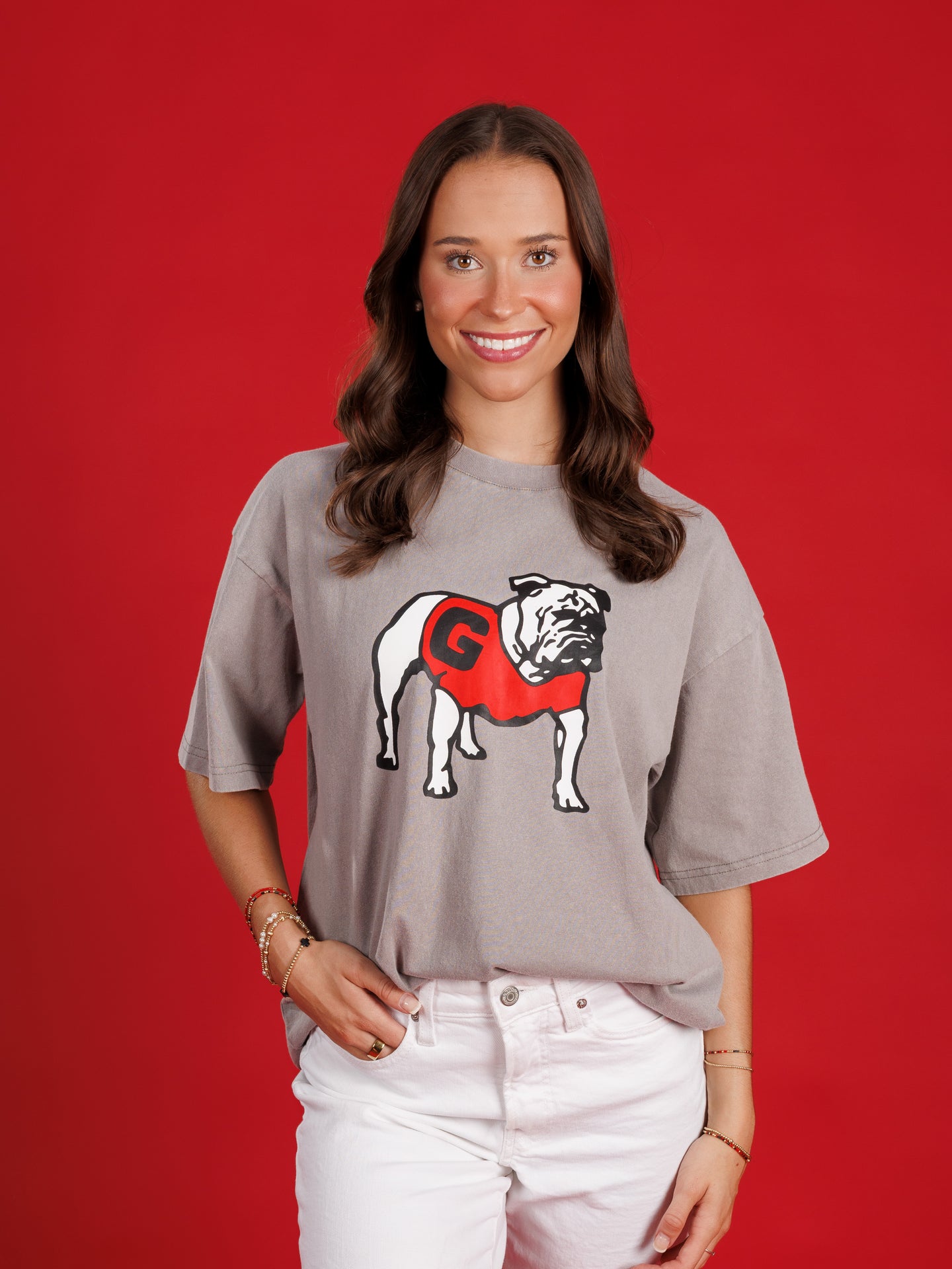 Light Grey Standing Dog Tee
