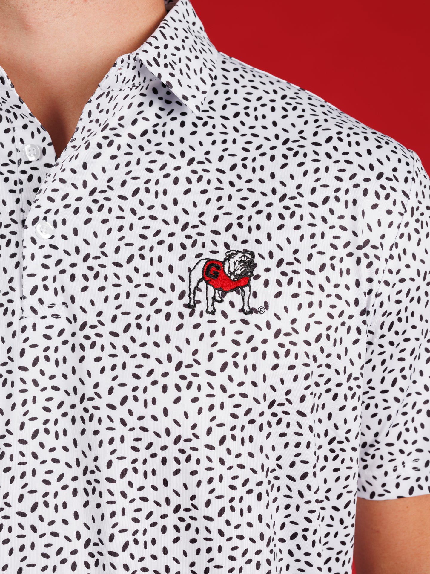 Black And White Splatter With Standing Dog Polo