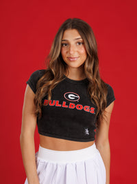 Black Bulldogs Crop Top