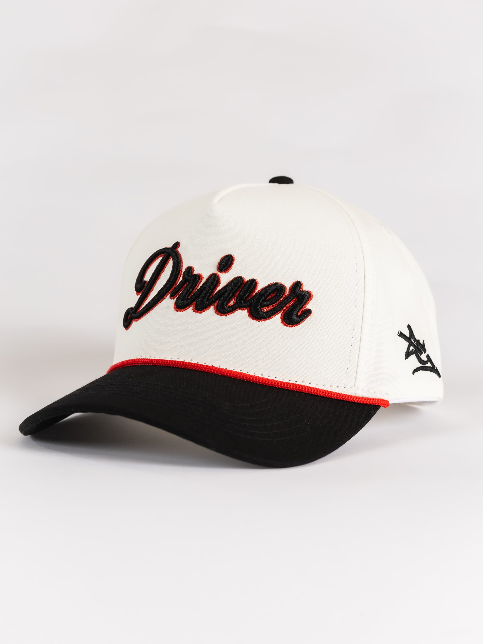 White 'Driver' Canvas Roped Hat
