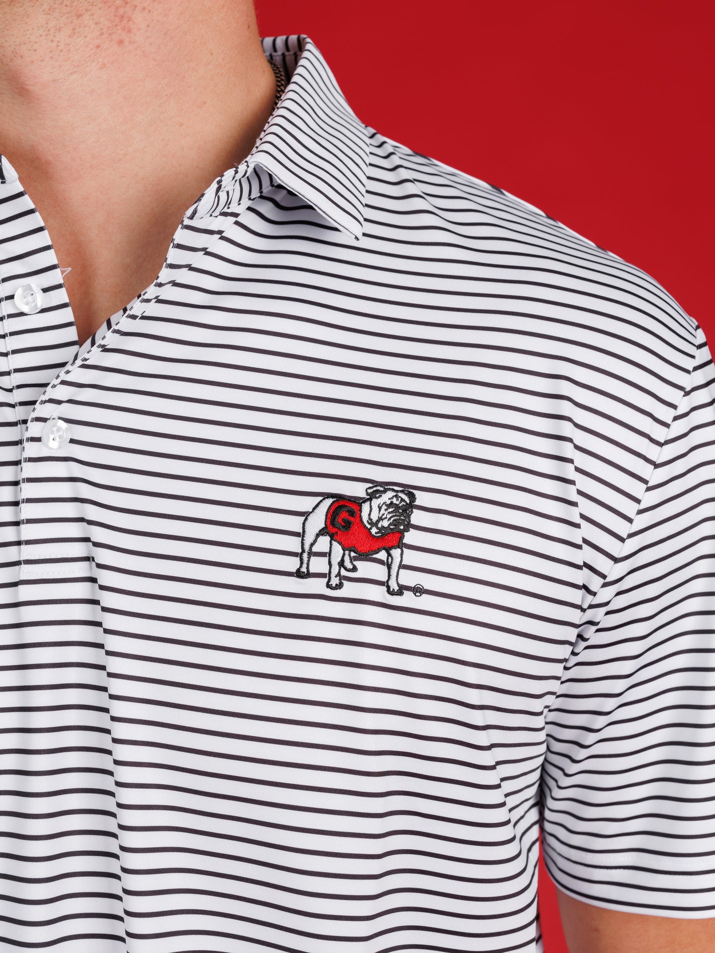 Black And White Striped With Standing Dog Polo
