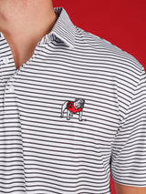 Black And White Striped With Standing Dog Polo