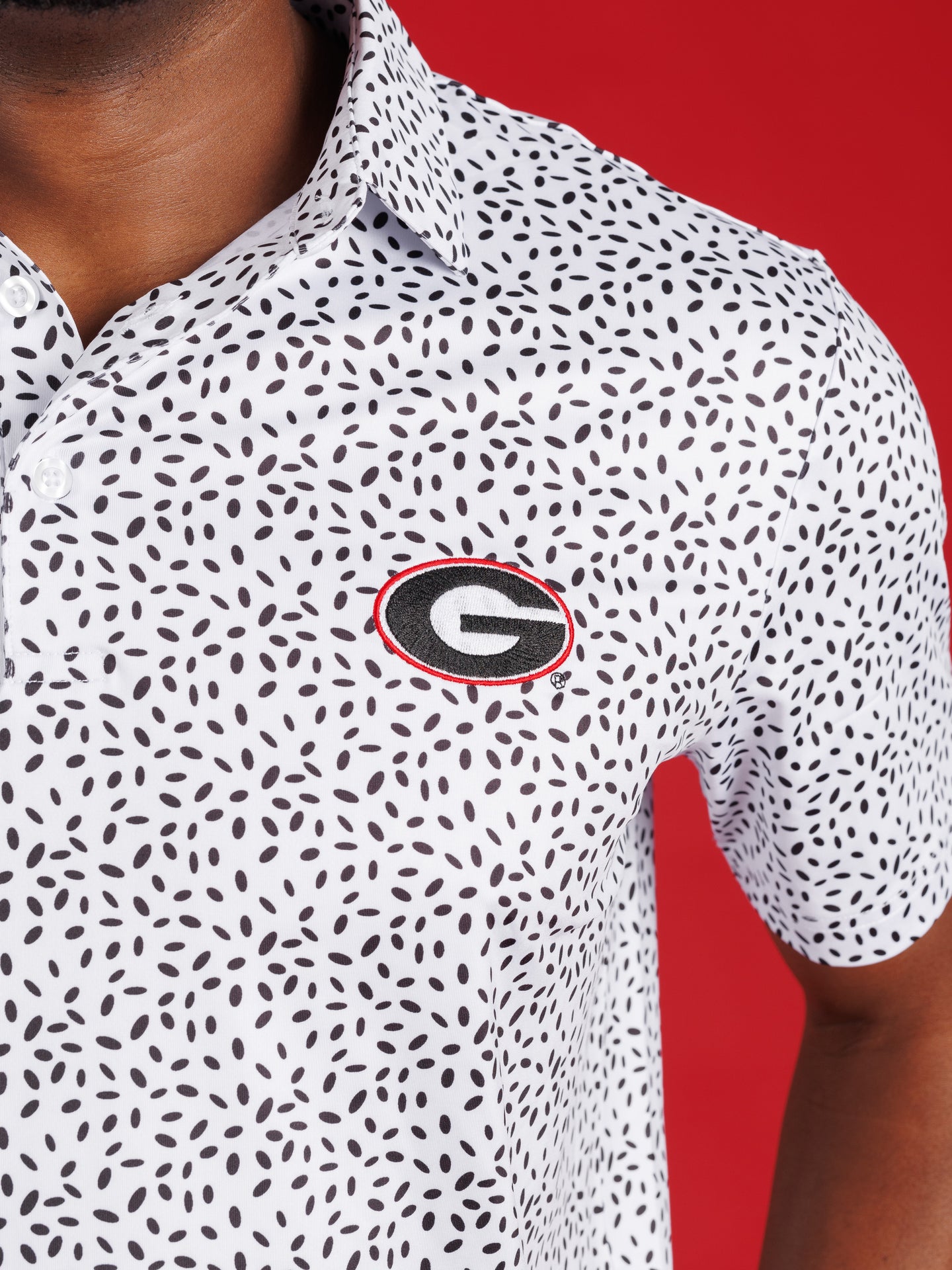 Black And White Splatter With Oval G Polo