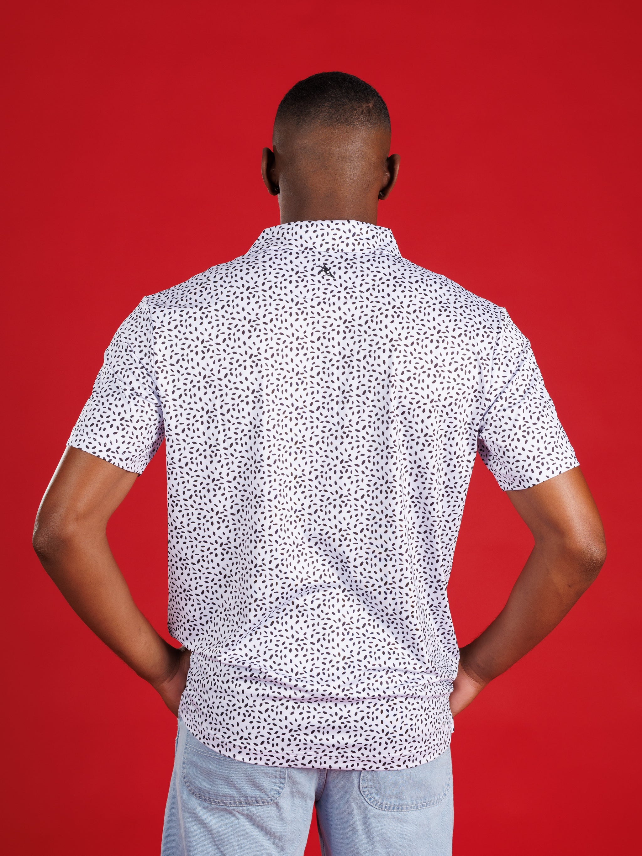 Black And White Splatter With Oval G Polo