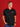 Solid Black With Red Collar And Oval G Polo