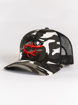 Black & White Camo Fish Antler Mesh Hat