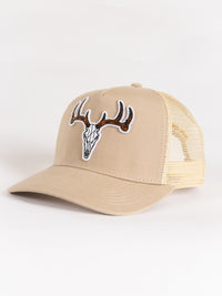 Tan Buck Head Mesh Hat