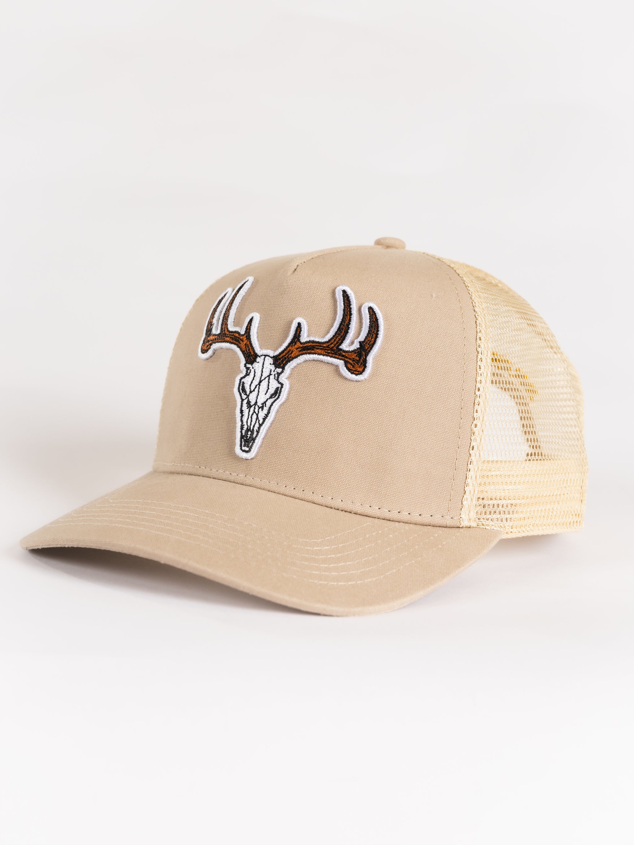Tan Buck Head Mesh Hat