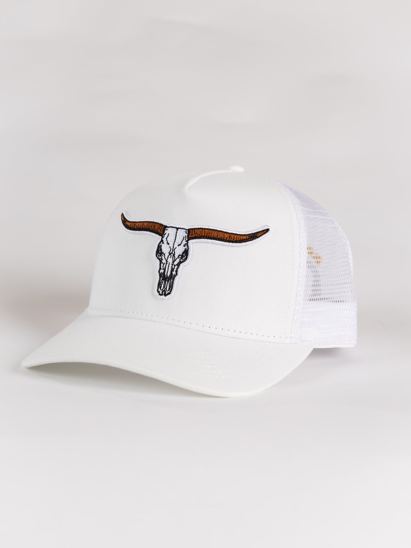 White Longhorn Mesh Hat