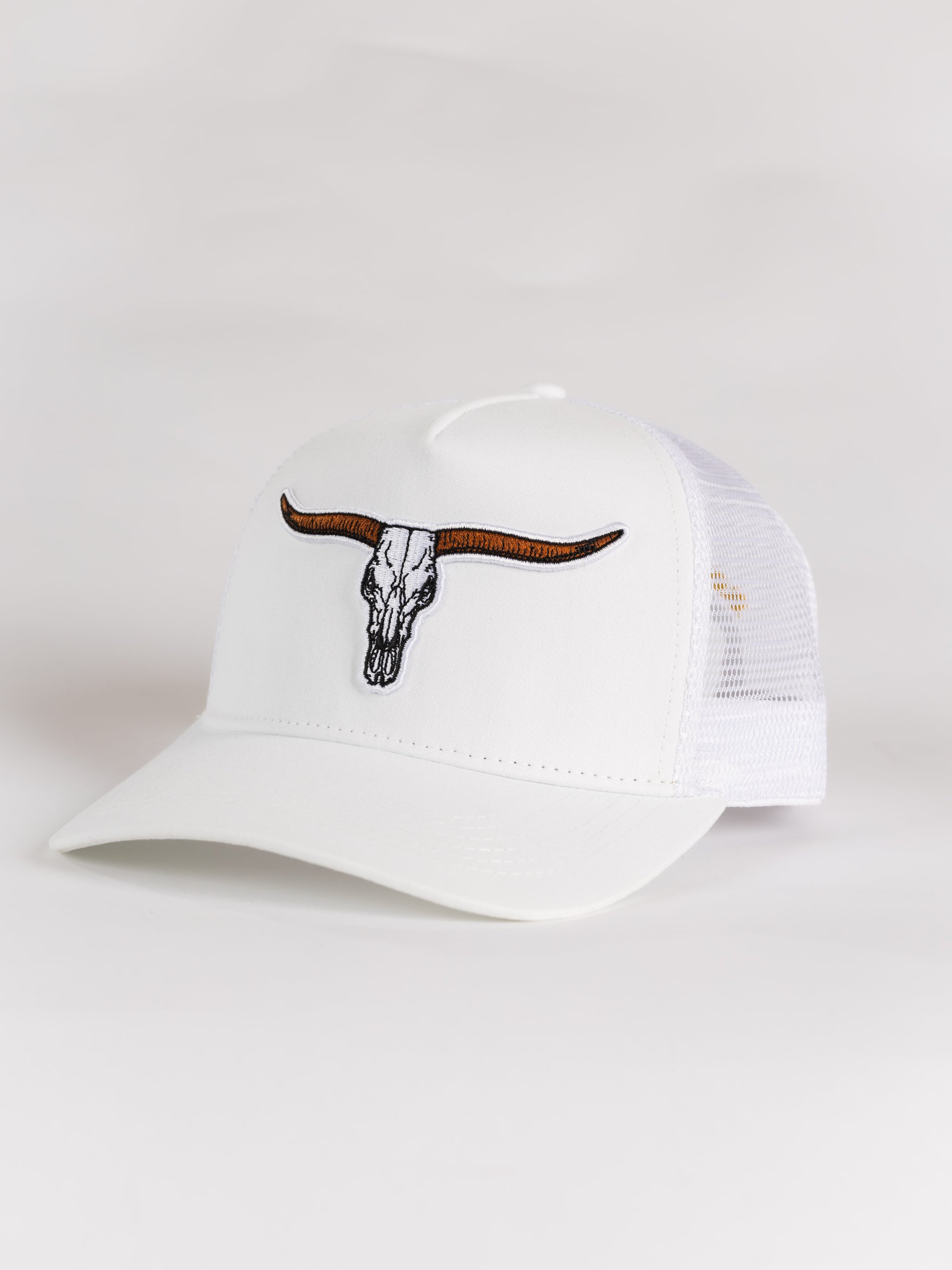 White Longhorn Mesh Hat