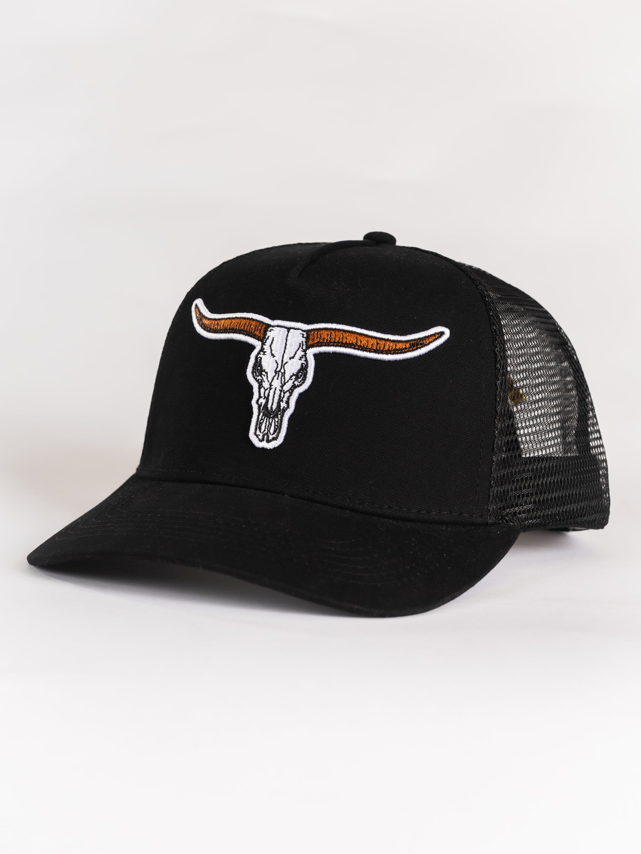 Black Longhorn Mesh Hat