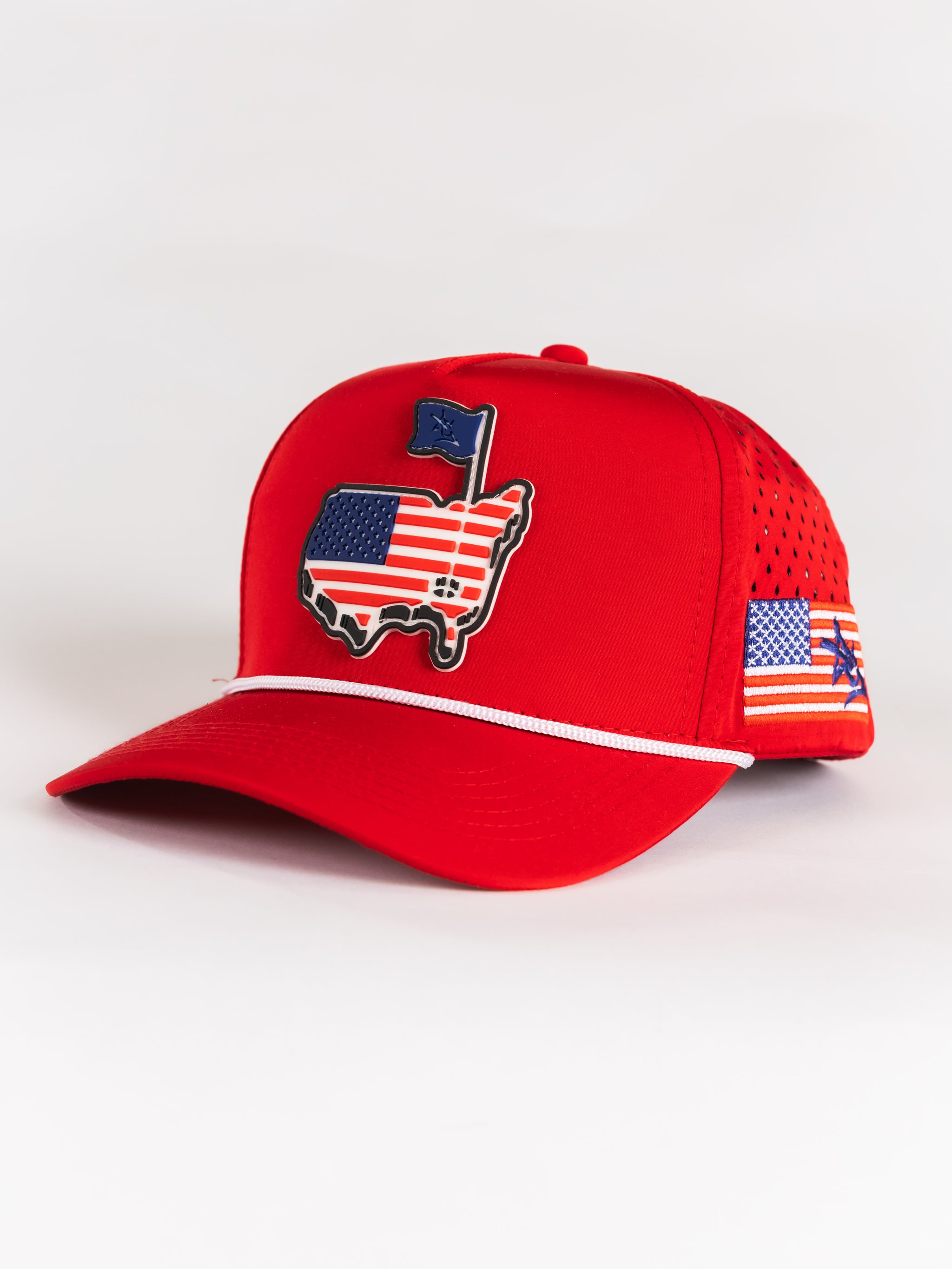 Red USA Flag Roped Hat