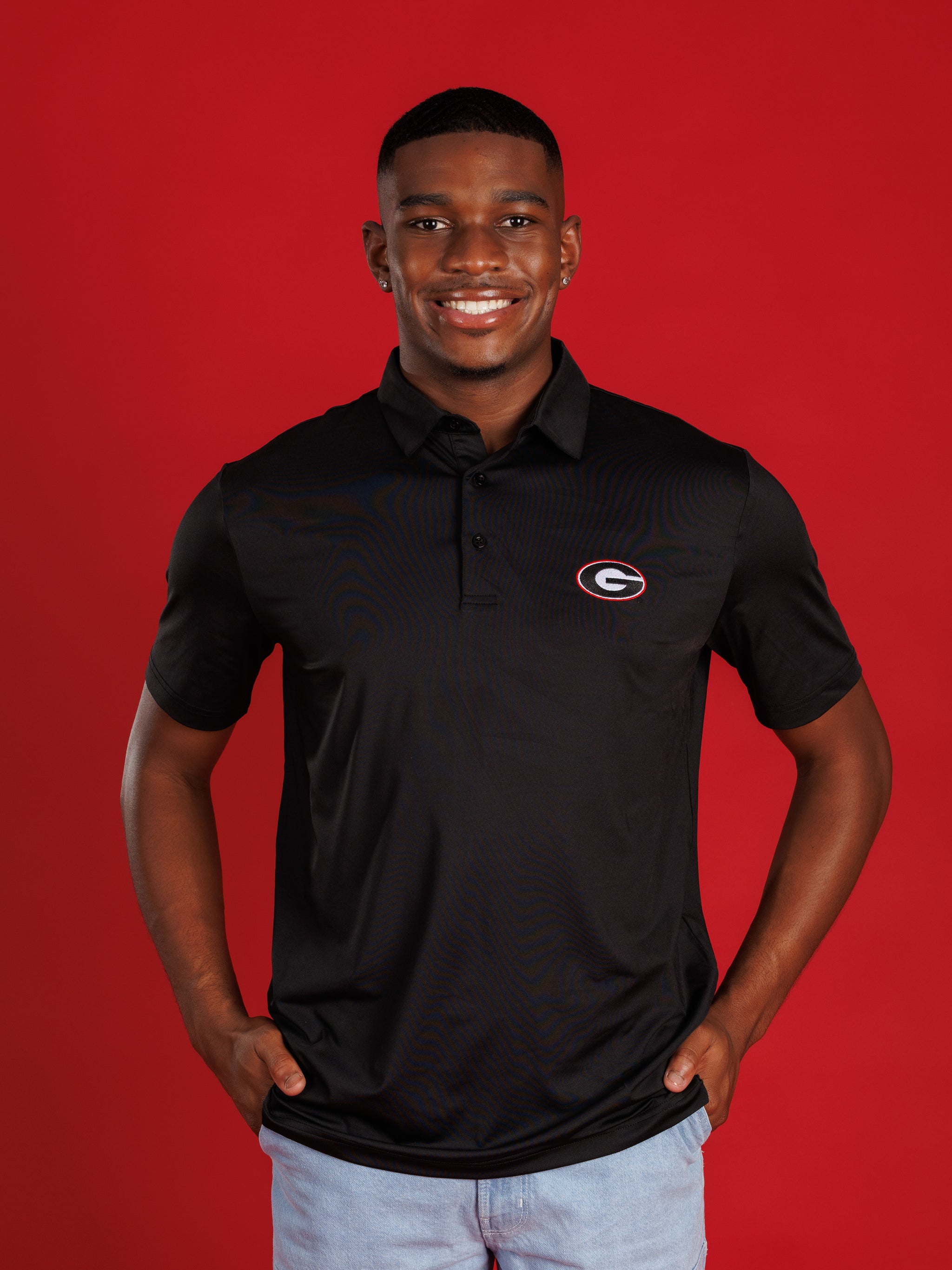 Solid Black With Oval G Polo