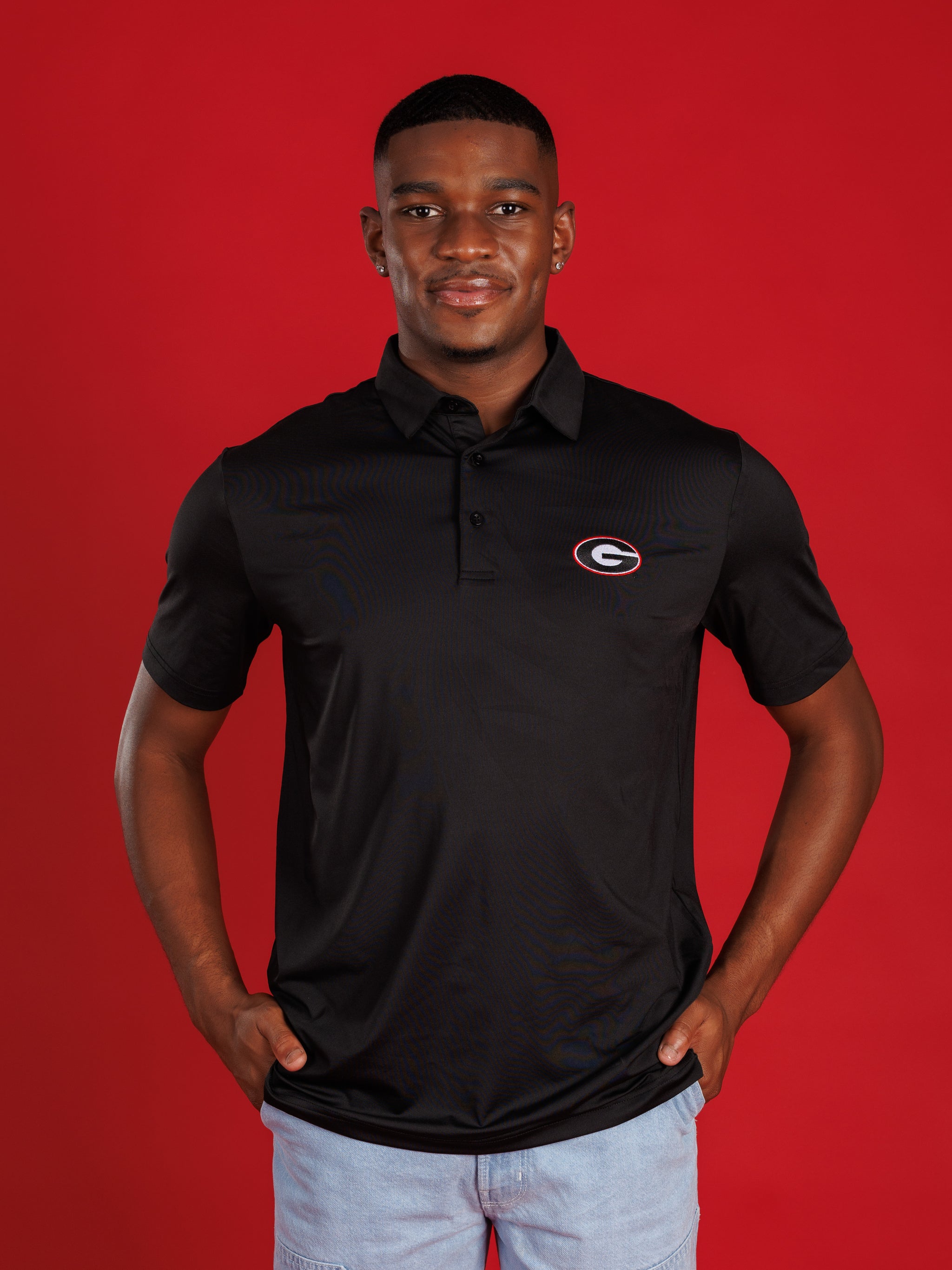 Solid Black With Oval G Polo