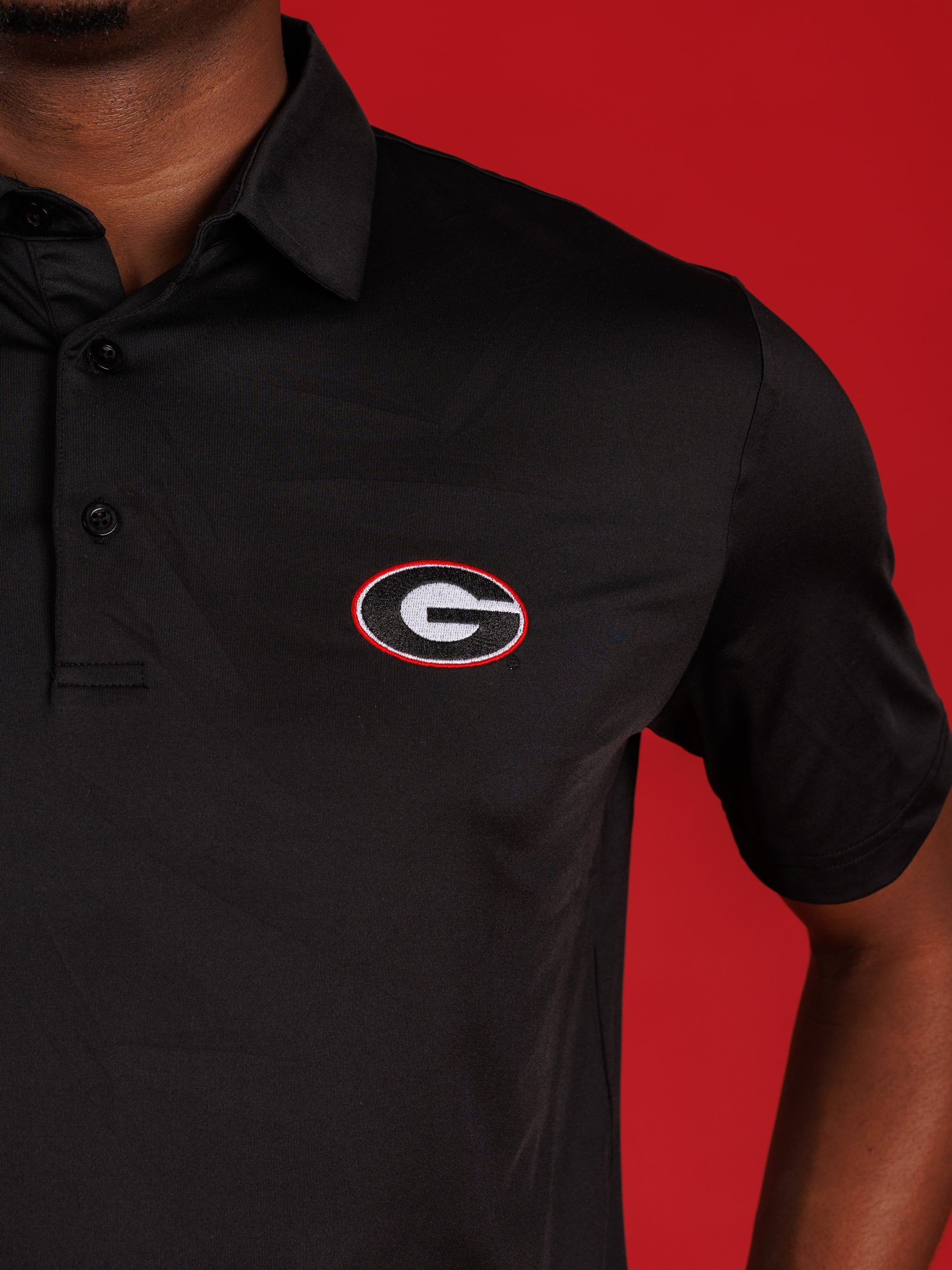 Solid Black With Oval G Polo