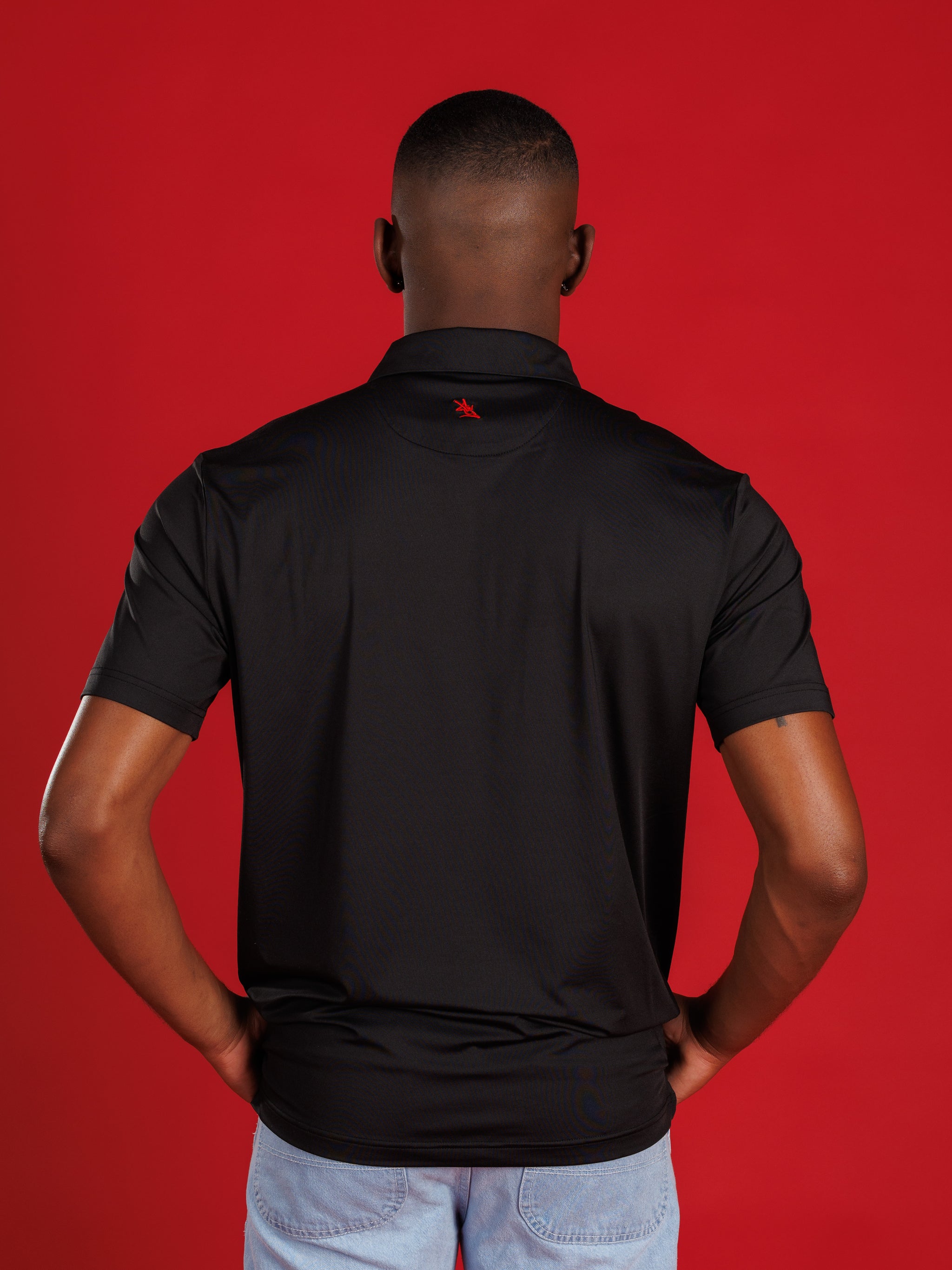 Solid Black With Oval G Polo