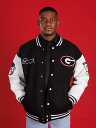 Black UGA Varsity Letterman Jacket