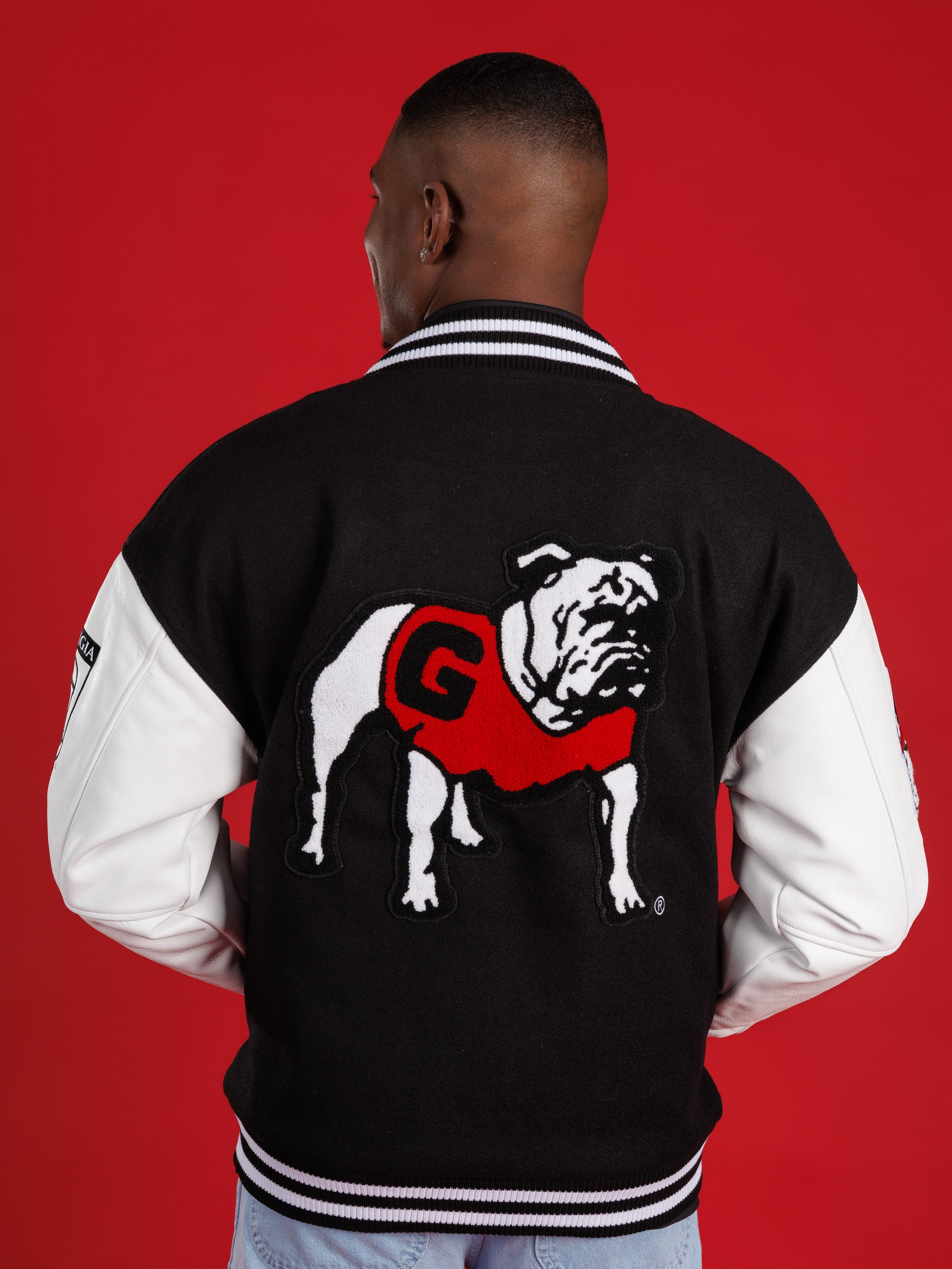 Black UGA Varsity Letterman Jacket