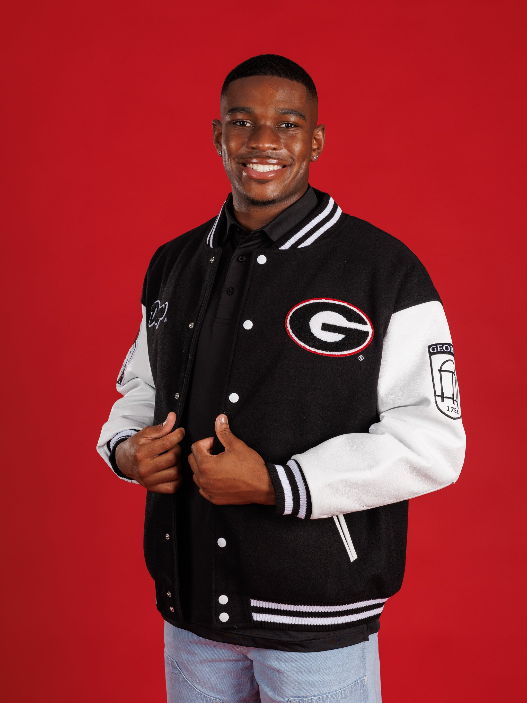 Black UGA Varsity Letterman Jacket