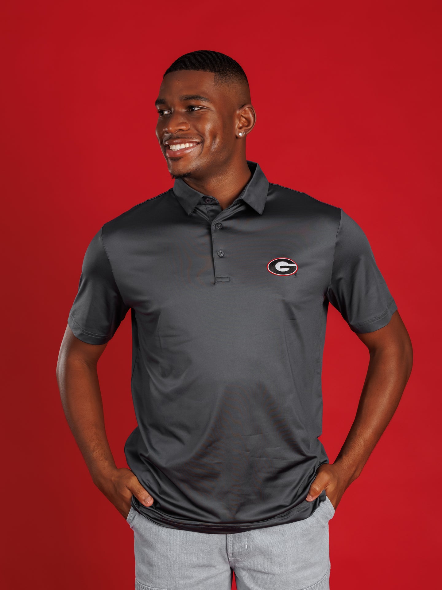 Solid Grey With Oval G Polo