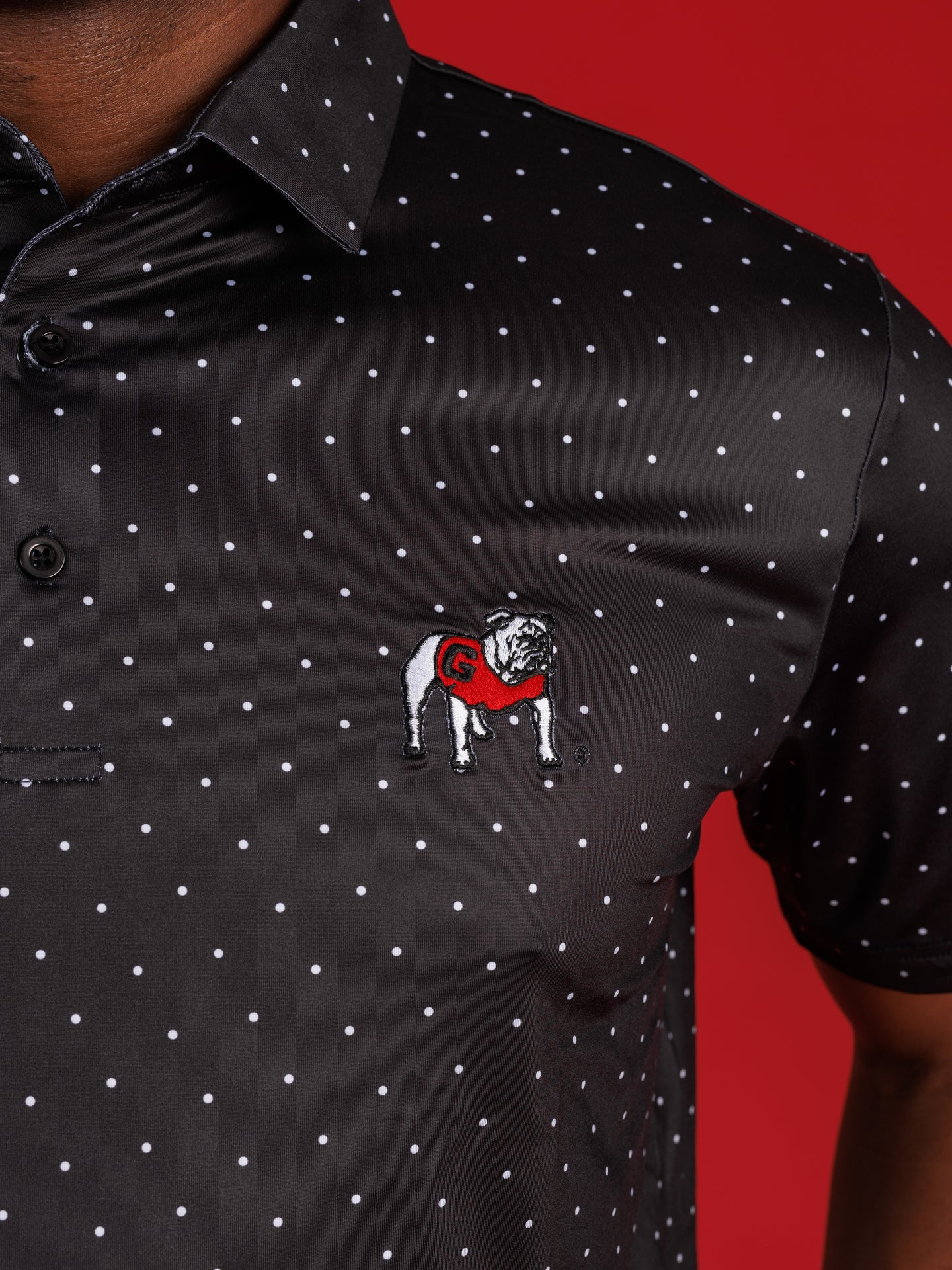 Black Dotted With Standing Dog Polo