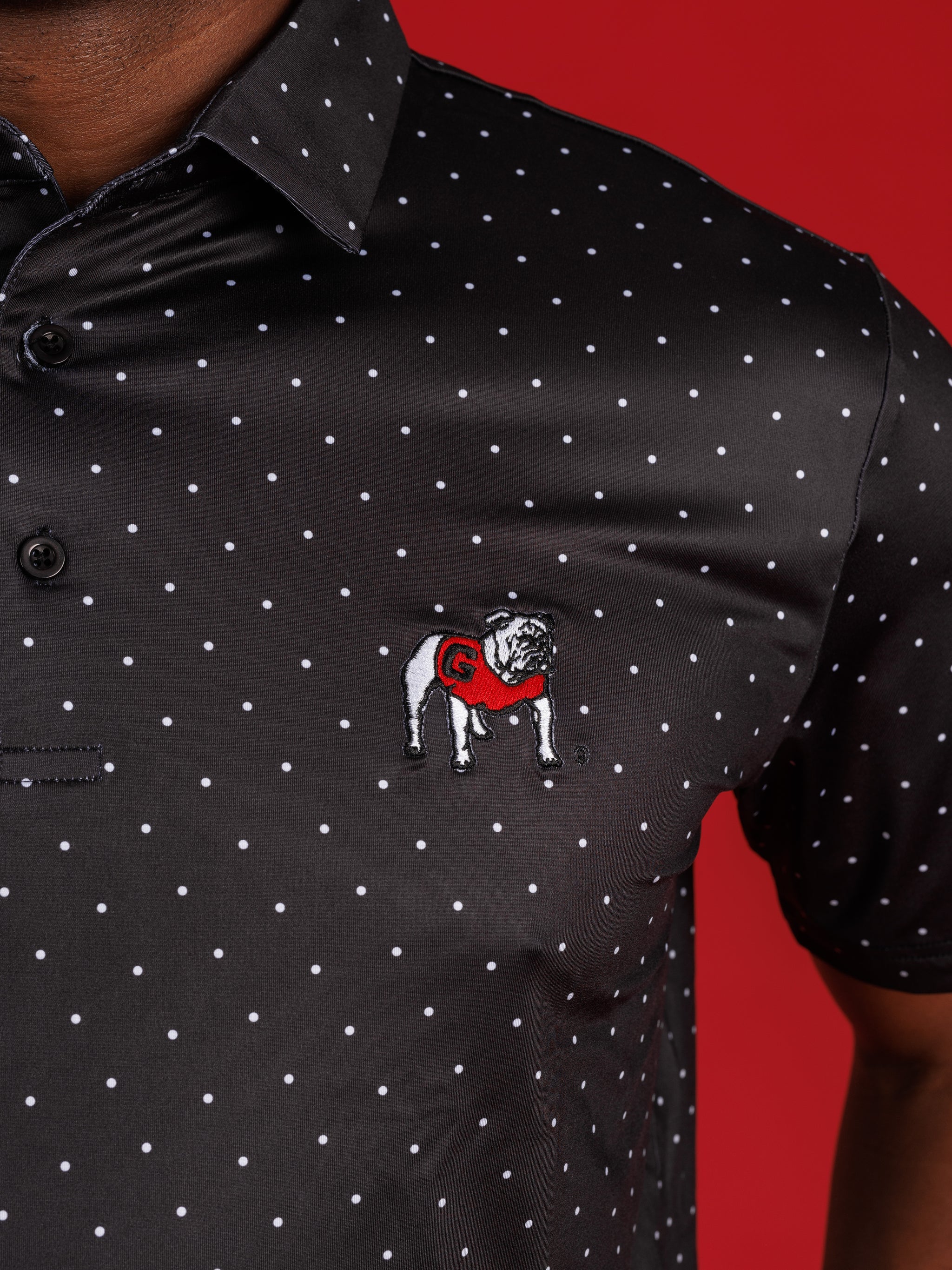 Black Dotted With Standing Dog Polo